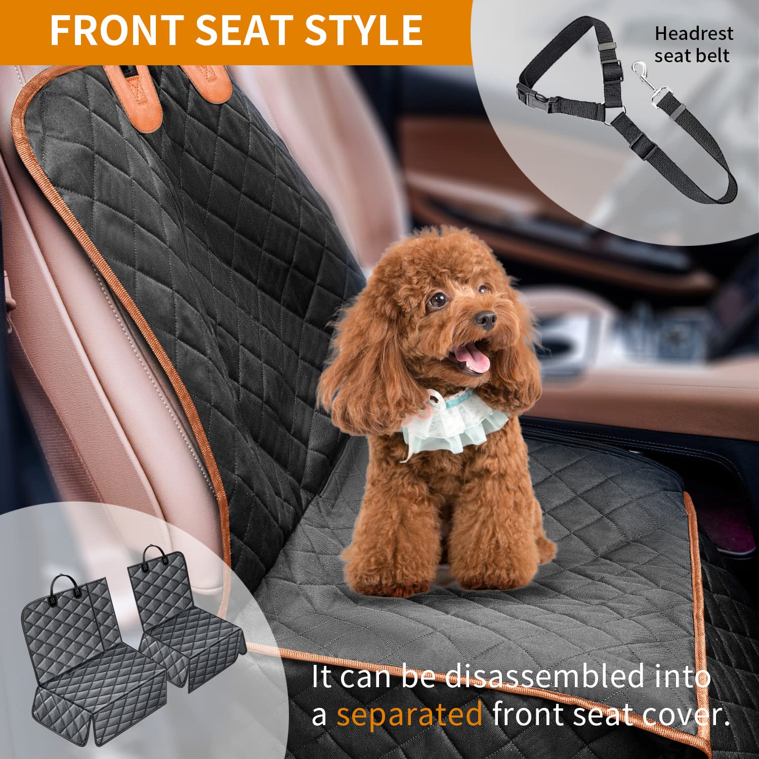 IVY&LANE dog seat cover universal-fit layout for SUVs and sedans, protects seats