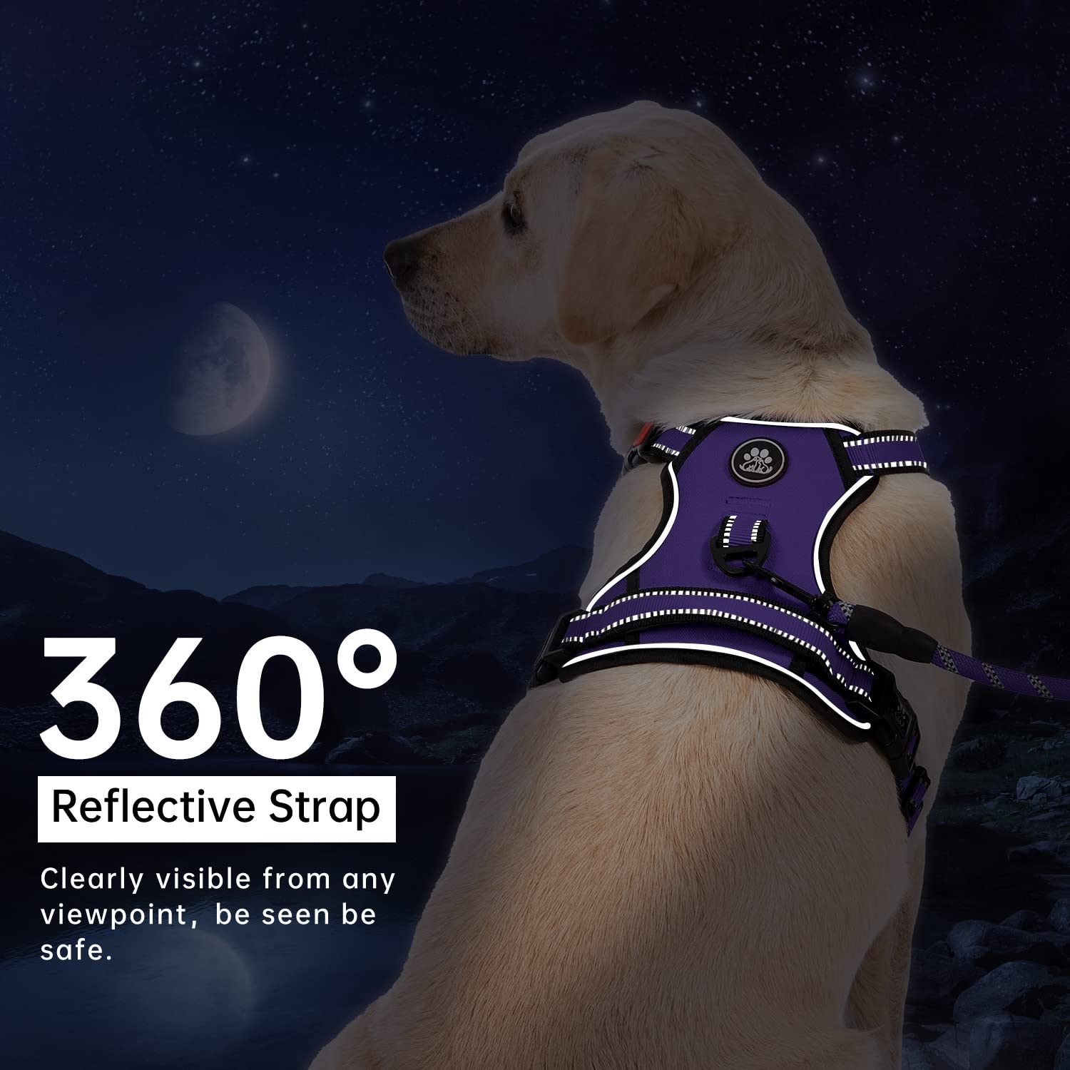 IVY&LANE No Pull Harness soft handle provides comfortable grip during daily walks.