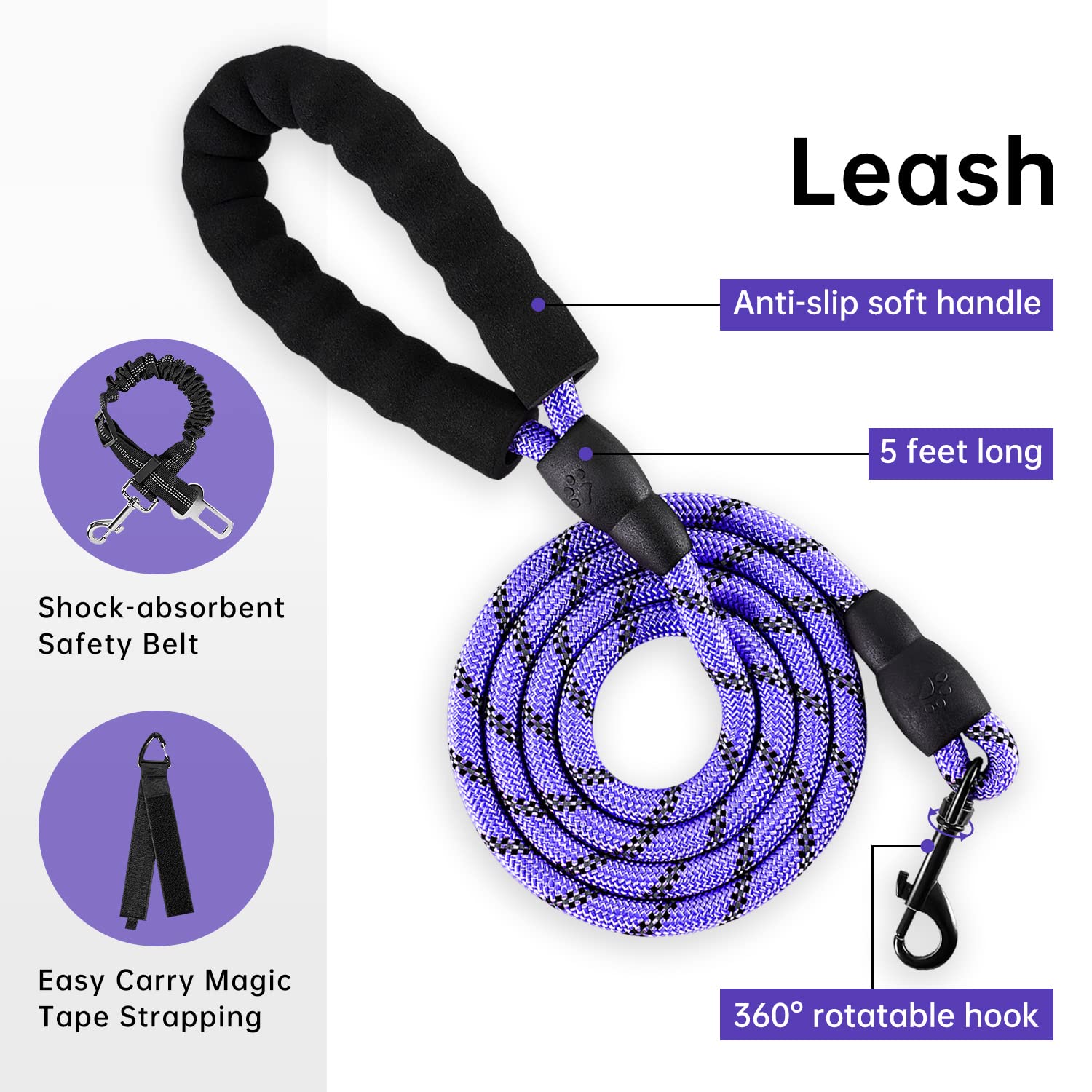 IVY&LANE No Pull Harness front-clip hardware close-up for better control and anti-pull action