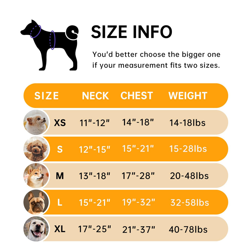 IVY&LANE No Pull Harness orange side view shows adjustable fit for large dogs.
