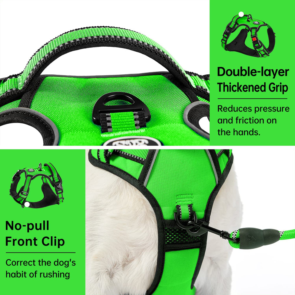 IVY&LANE No Pull Harness Green XL back clip enables secure tethering and tagging.