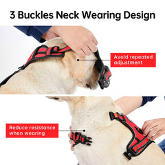 IVY&LANE No Pull Harness red soft handle for secure, comfortable grip