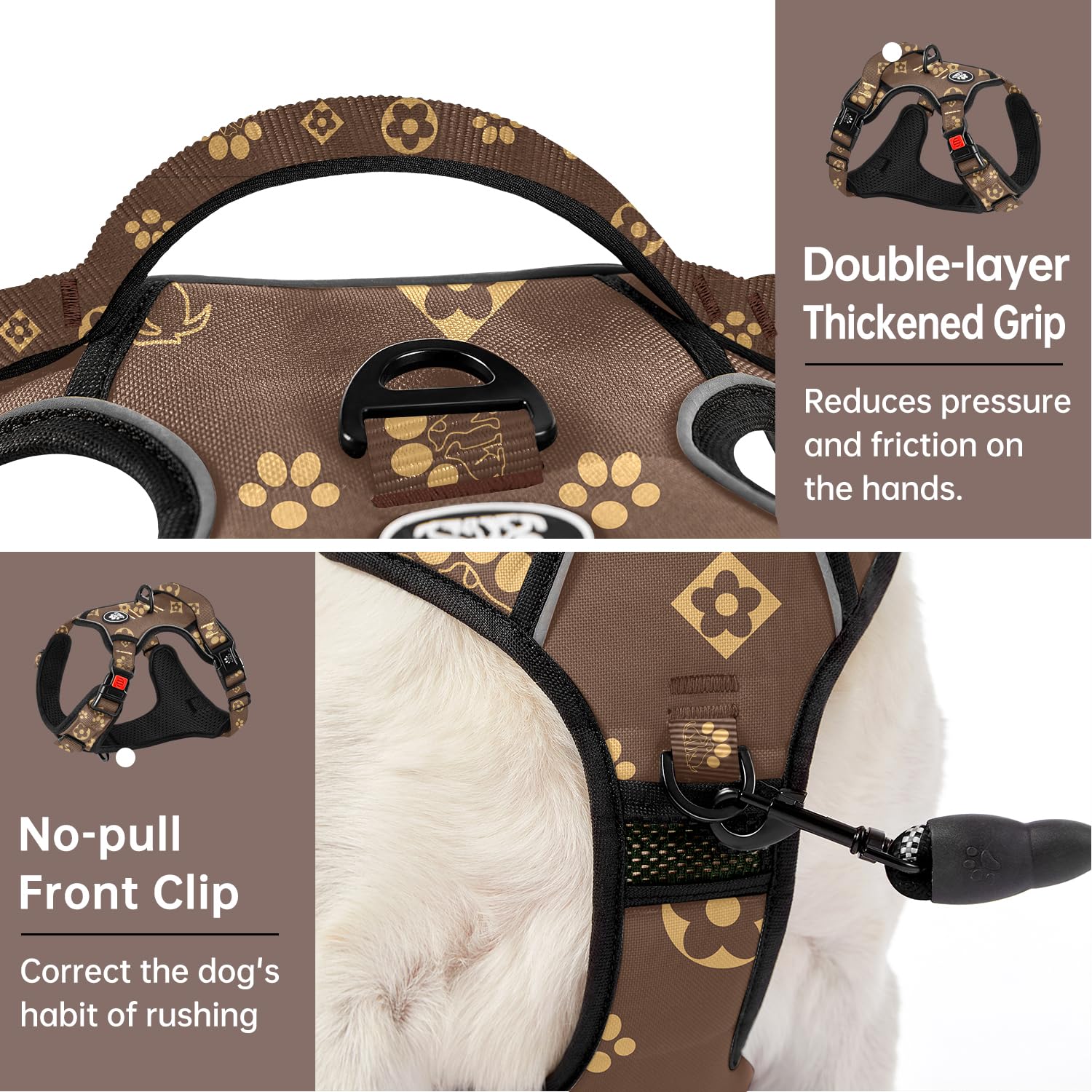 IVY&LANE Oxford fabric harness offers durable, breathable fit for small dogs