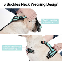 IVY&LANE reflective strips harness turquoise XL enhances visibility at night