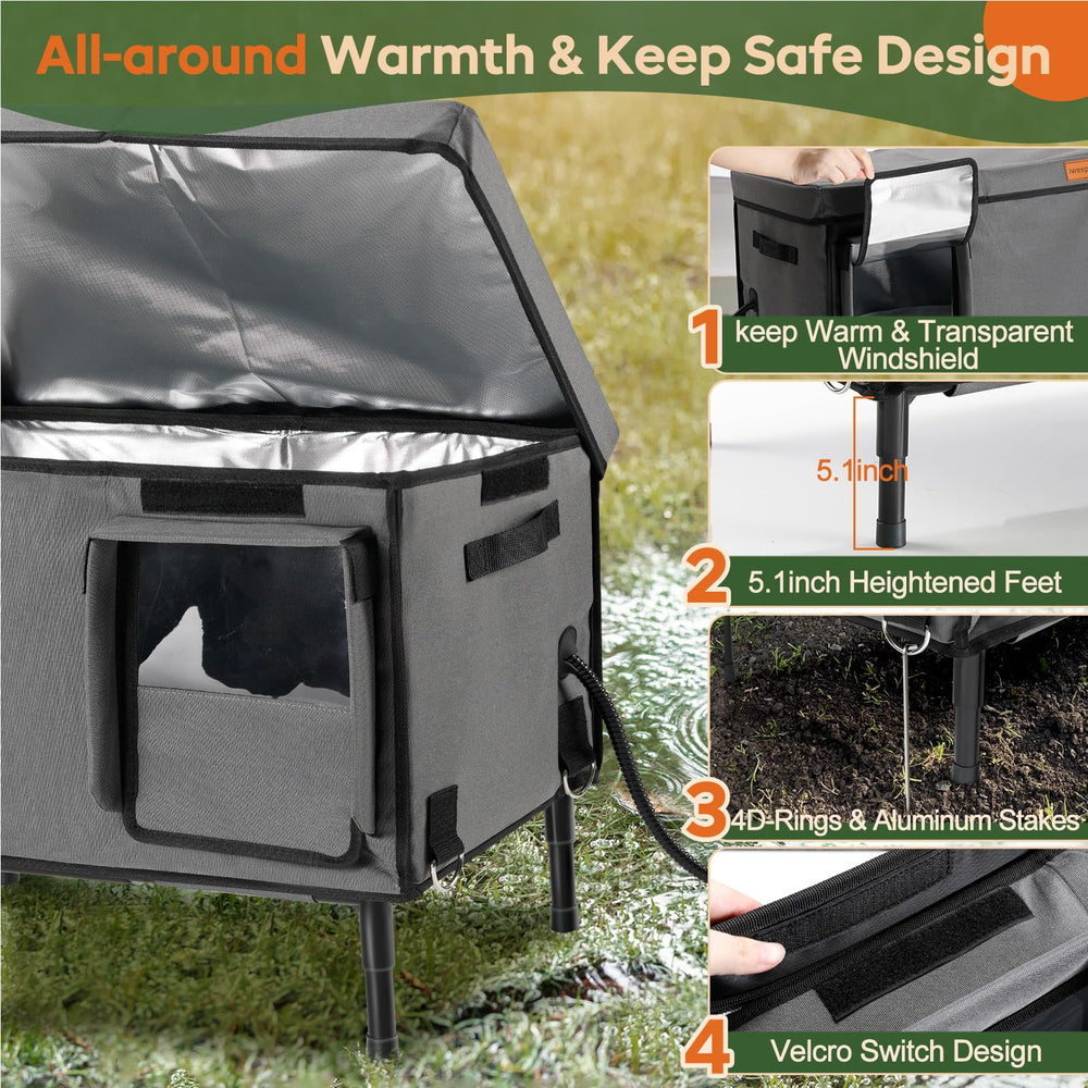 iweepet elevated base design shows moisture-free interior for damp days