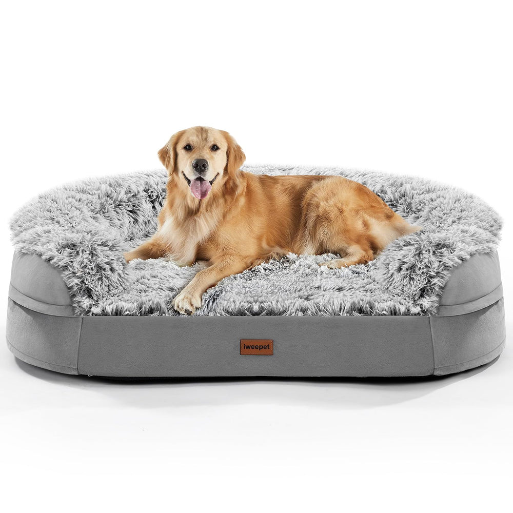 Iweepet half-round design bed offers secure, cozy sleep for anxious or senior dogs.