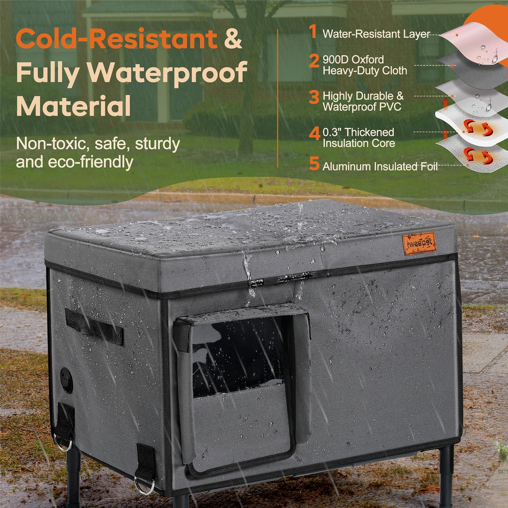 iweepet windproof awning view emphasizes cold-blocking design for outdoor cats