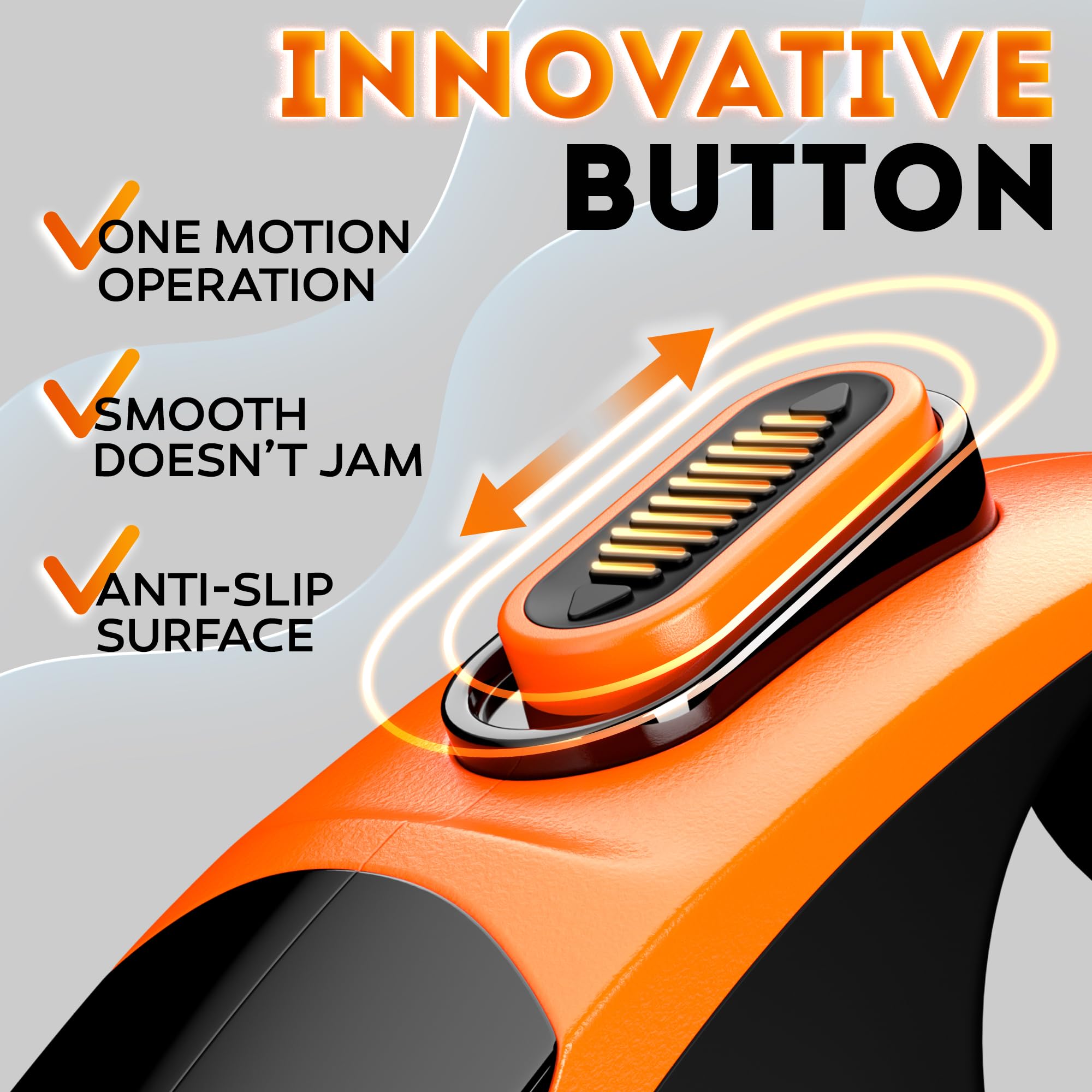 IWOOFI leash with one-touch lock for instant length control in crowds