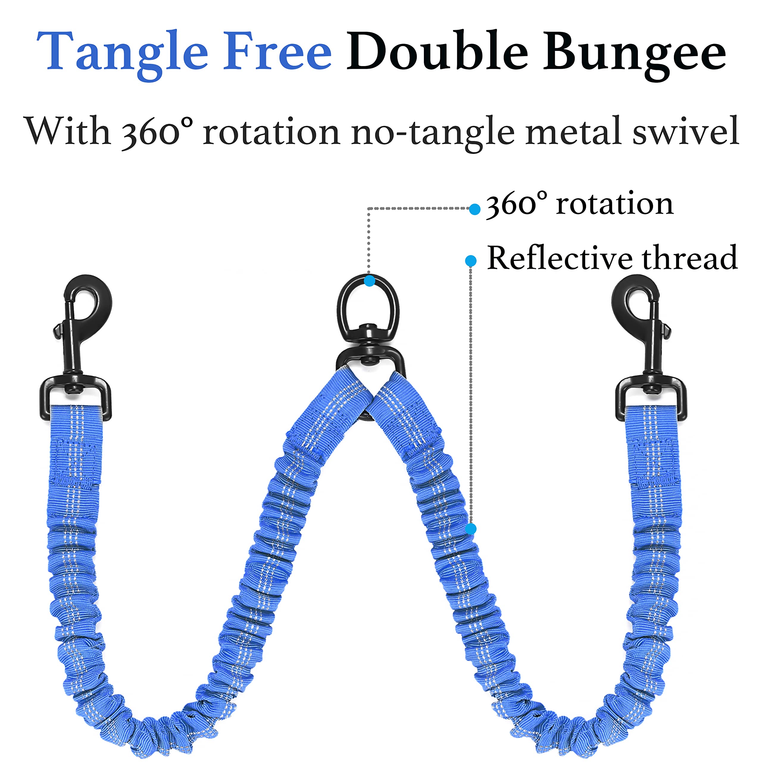 iYoShop Dual Dog Leash with comfort padded handles for gentle grip