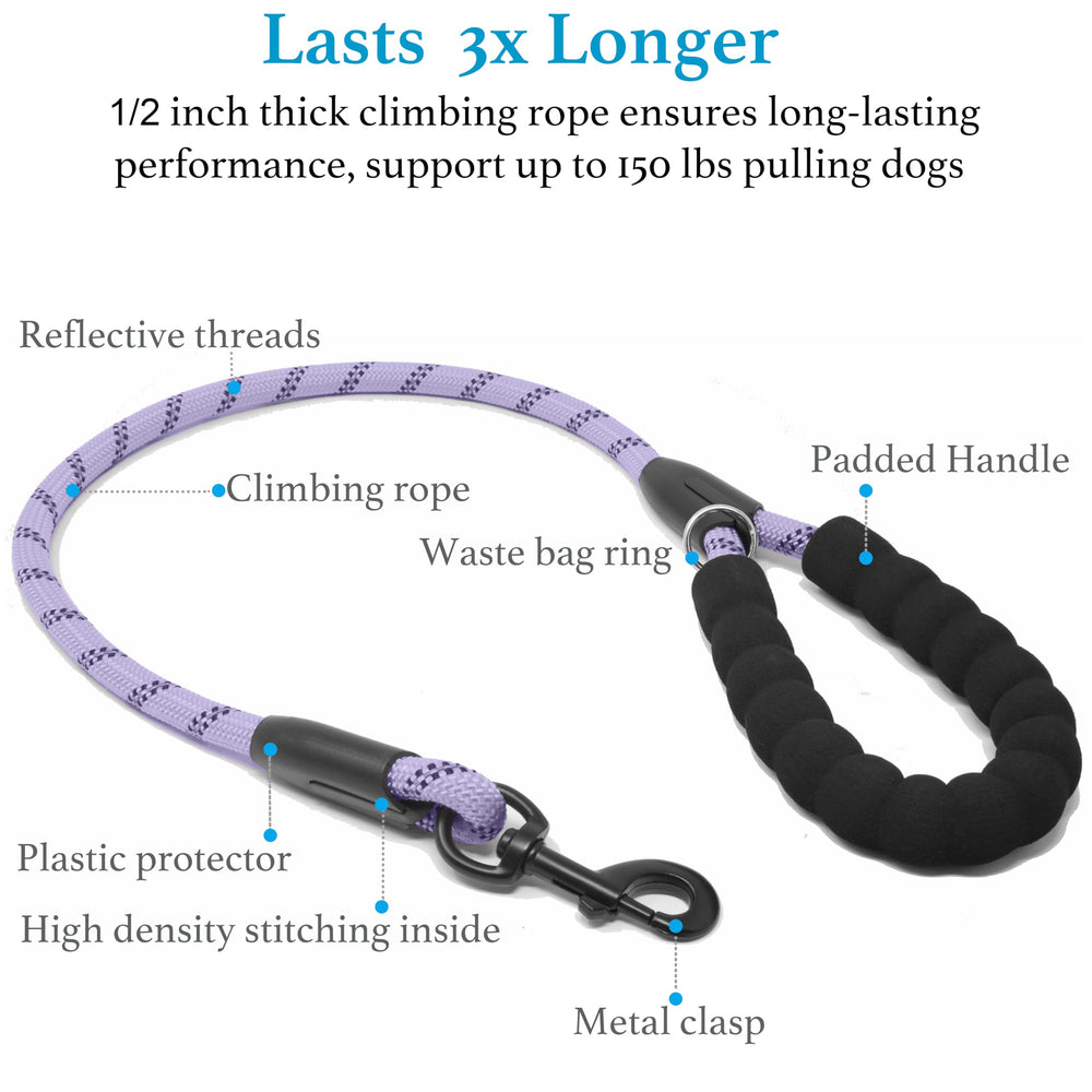 iYoShop dual dog leash bungee extension absorbs shocks for more comfortable walking.