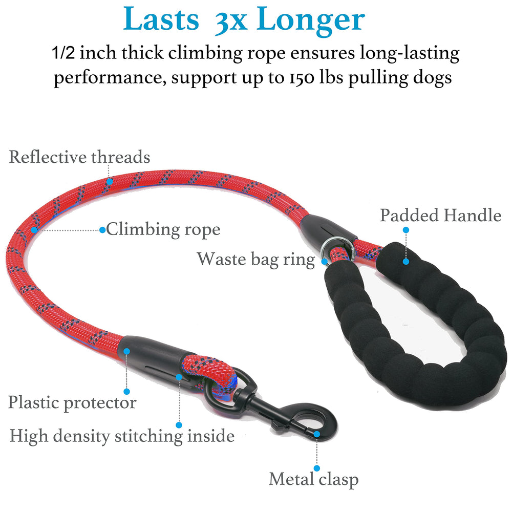 iYoShop Dual Dog Leash bungee-extension cushions pulls for energetic dogs.