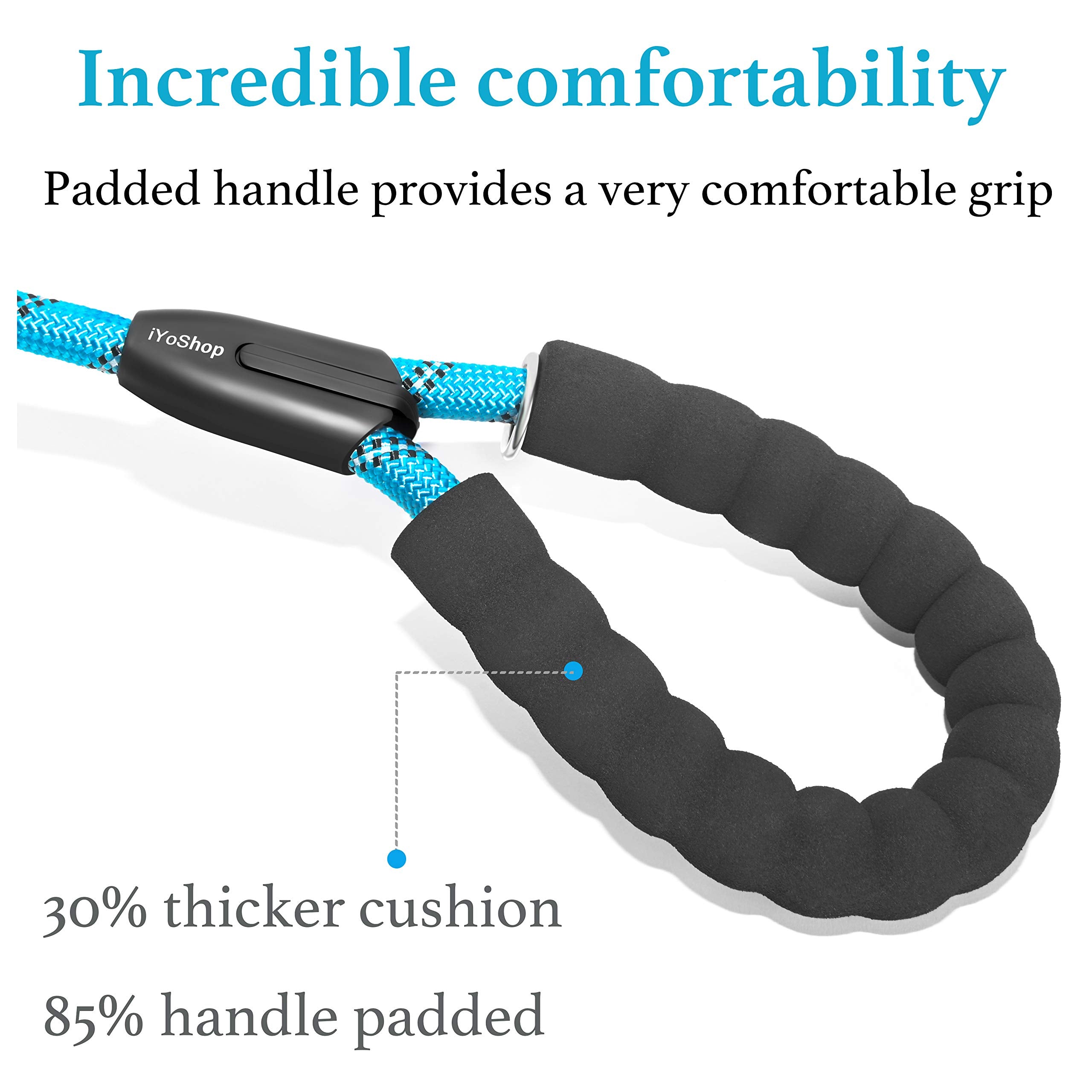 iYoShop Dual Dog Leash comfort padded handles reduce rope burn during long walks