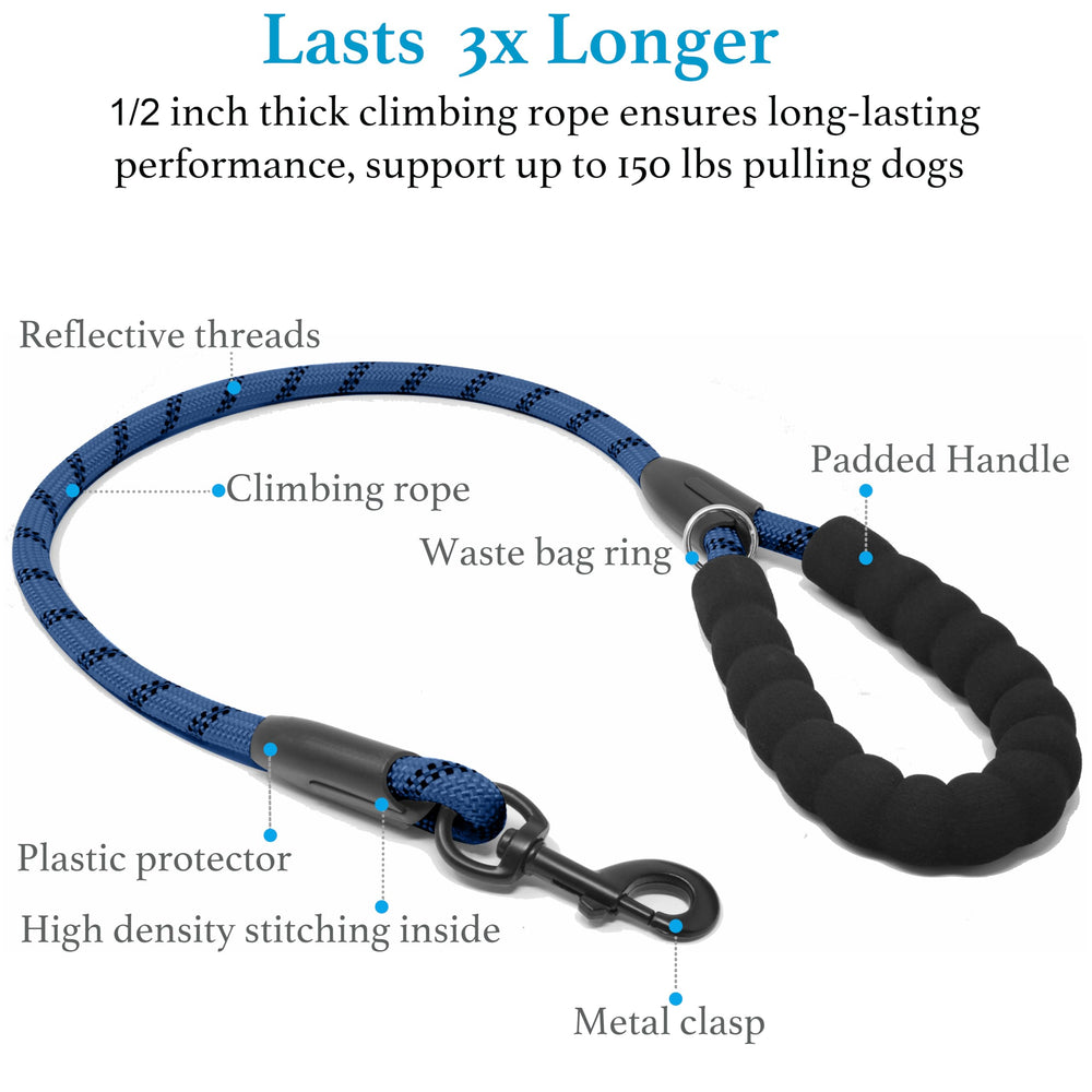 iYoShop Dual Dog Leash heavy-duty rope construction for durability and easy cleaning.
