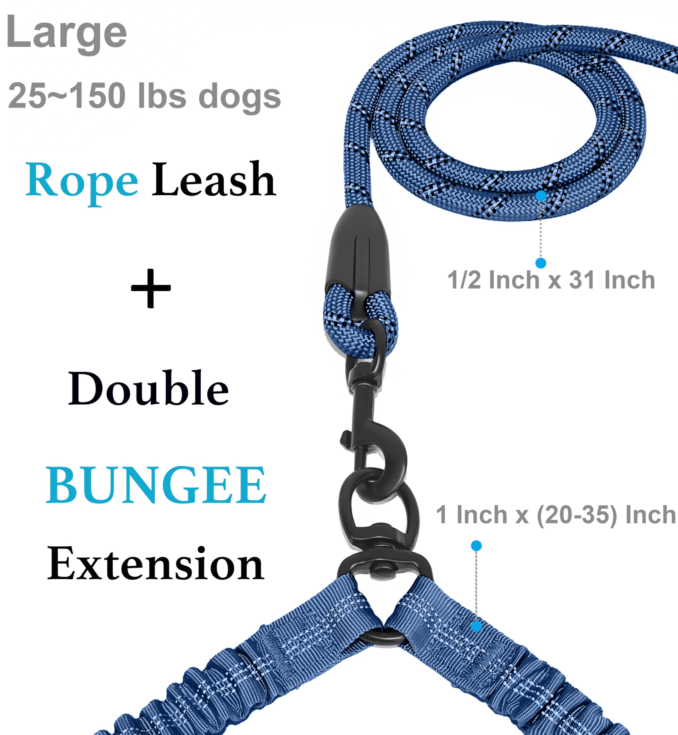 iYoShop Dual Dog Leash shows no-tangle design for free movement.