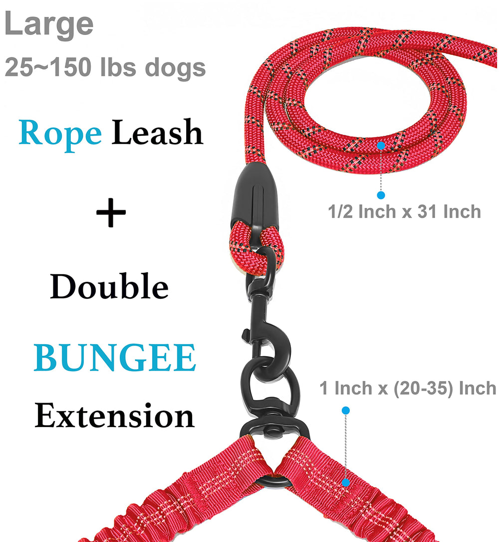 iYoShop Dual Dog Leash no-tangle design keeps dogs moving freely side by side.