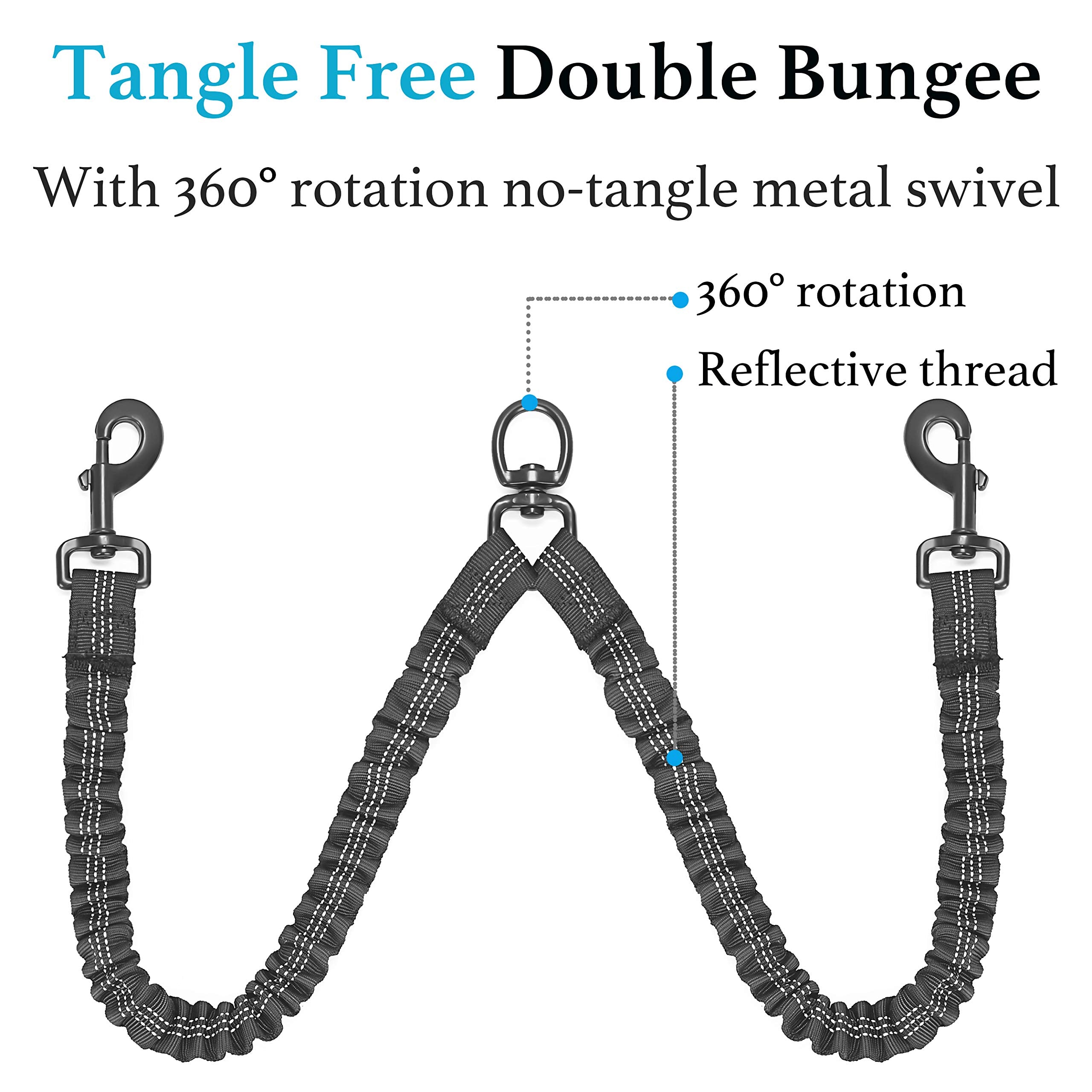 iYoShop Dual Dog Leash padded handles for comfortable grabbing.