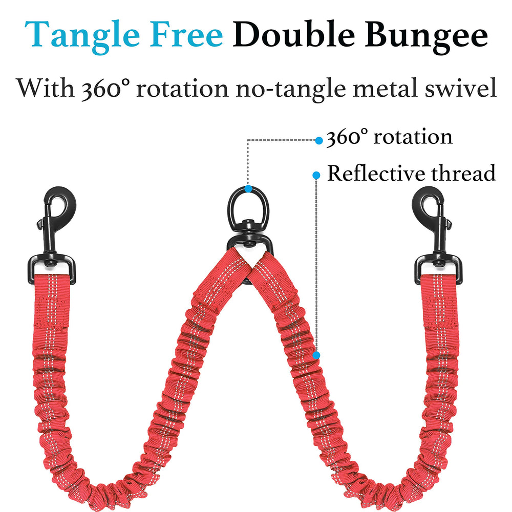 iYoShop Dual Dog Leash padded-handles offer comfortable grip on long walks.