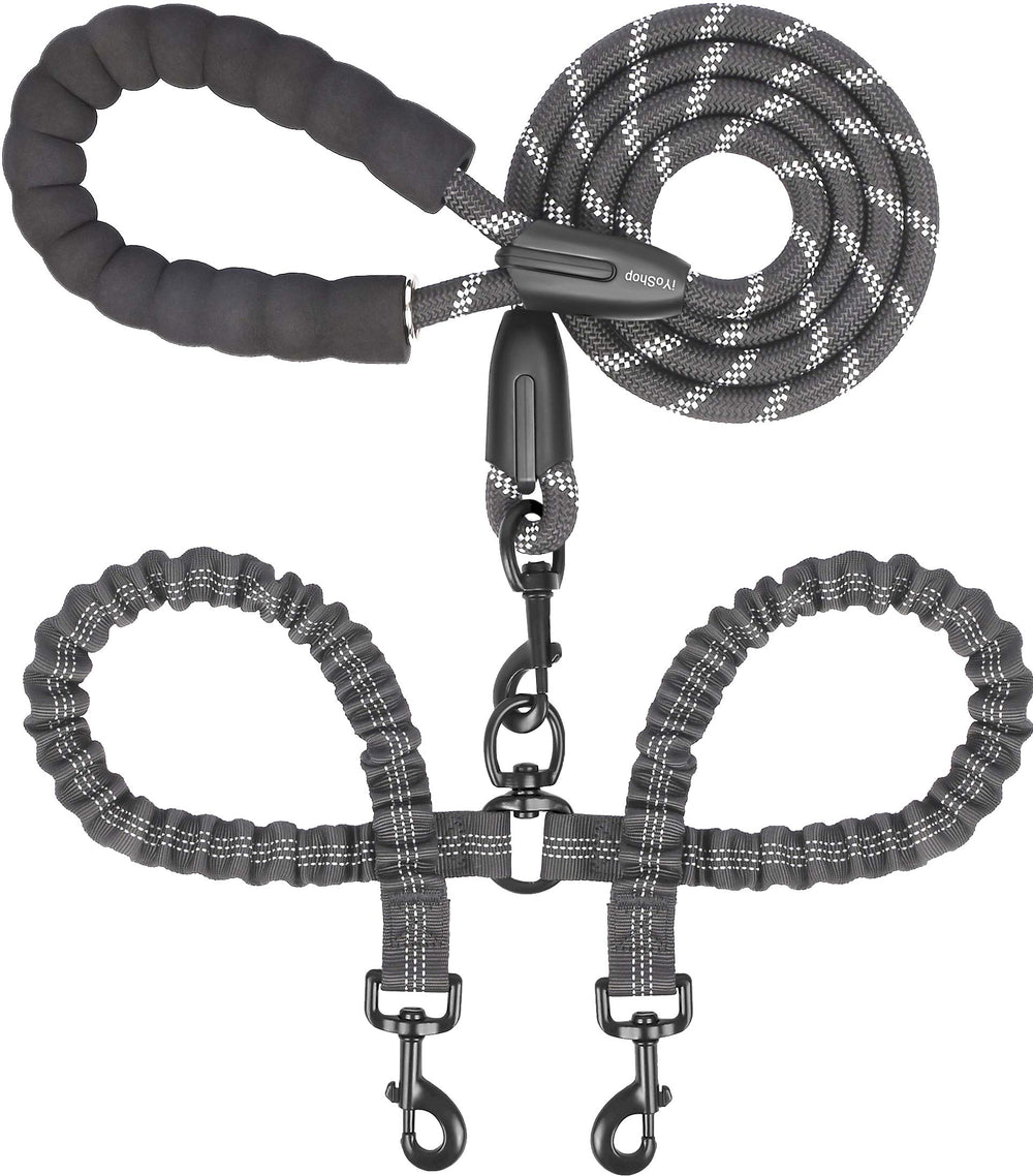 iYoShop Dual Dog Leash 360 swivel prevents tangles during walks.