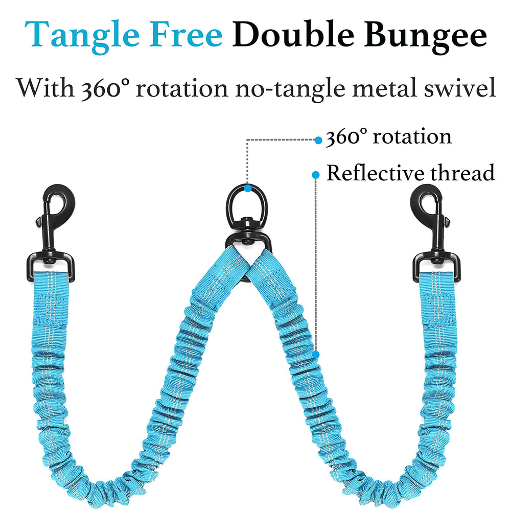 iYoShop Dual Dog Leash tangle-free design keeps dogs side-by-side during busy parks