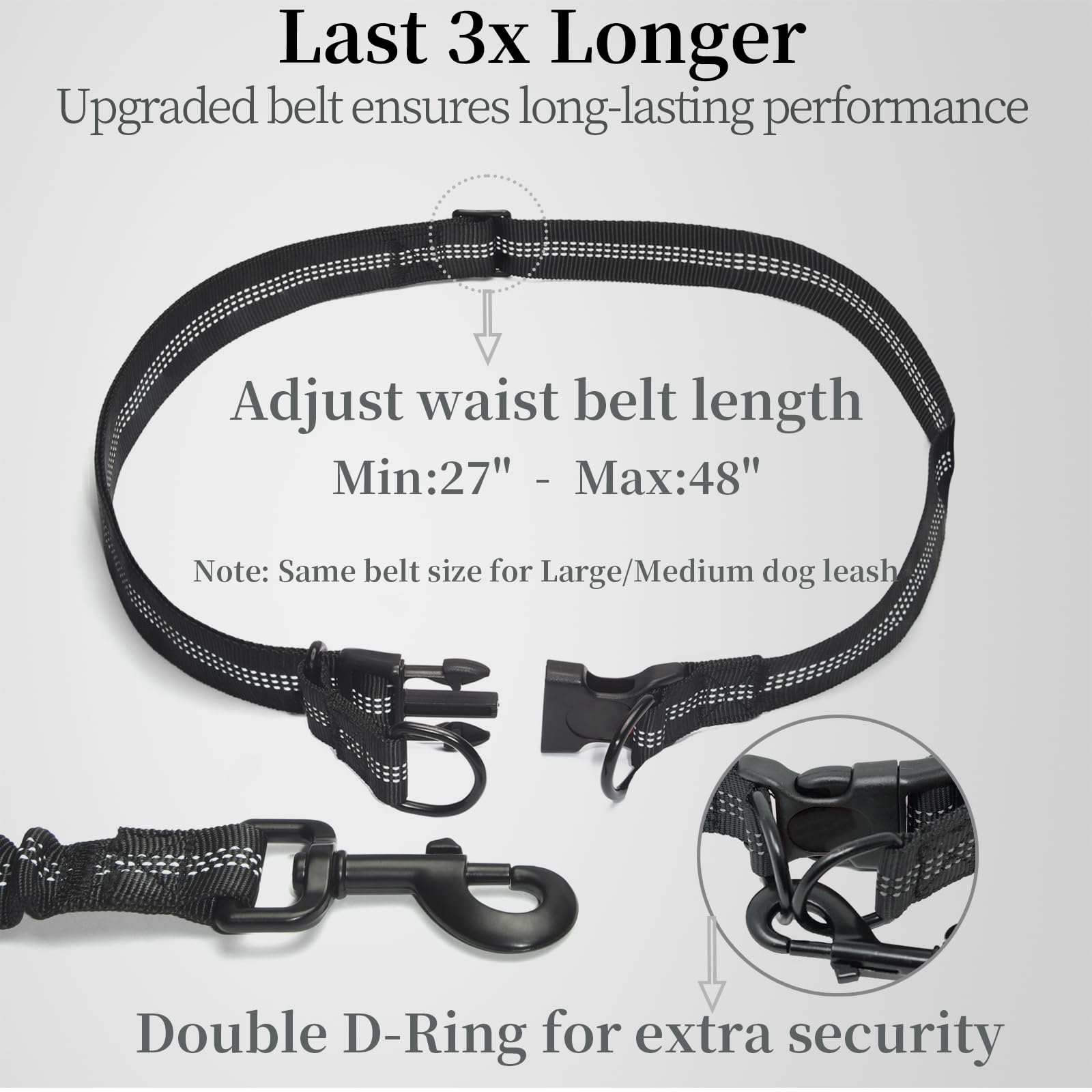 iYoShop Hands Free Leash extra handles offer precise control.