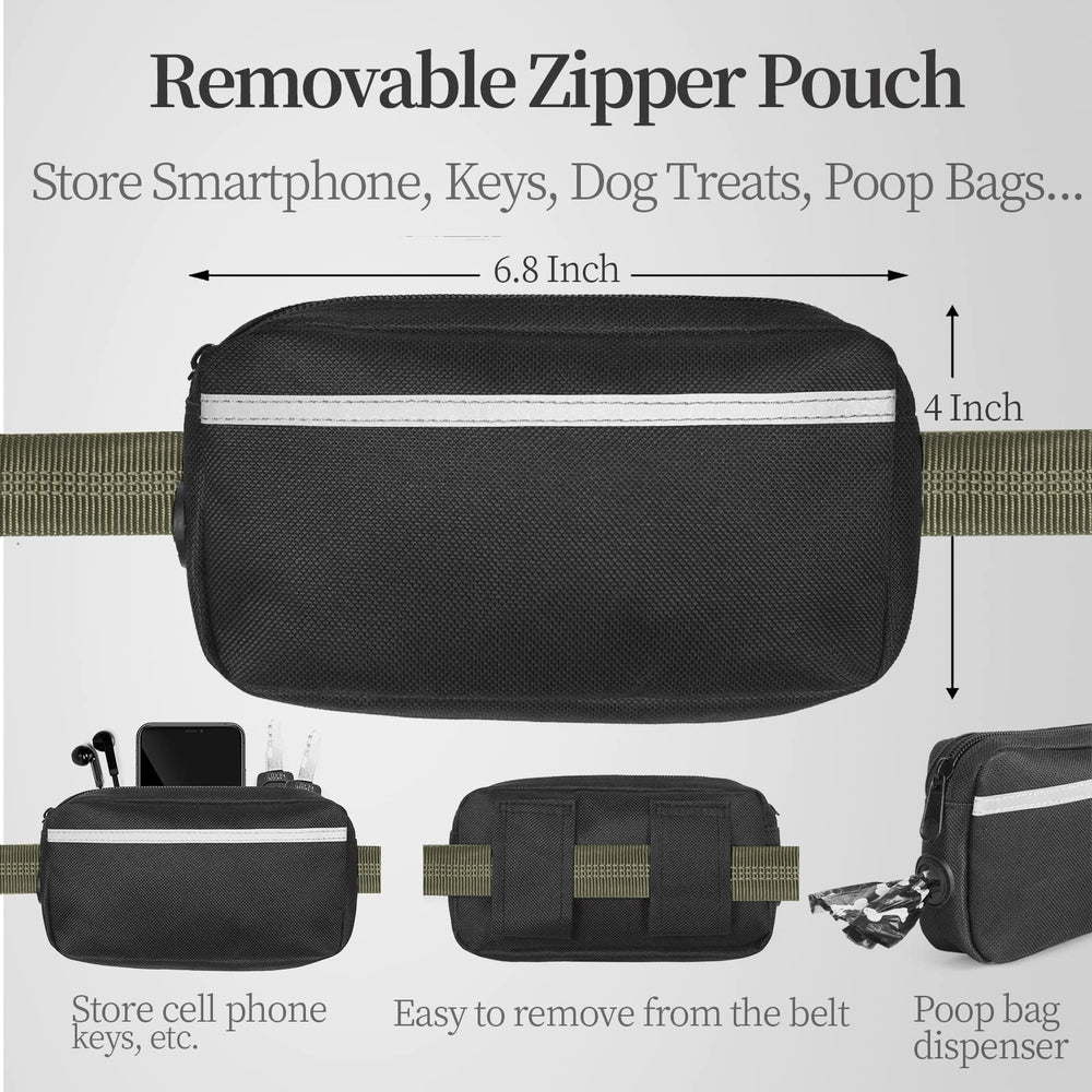 iYoShop leash shows dual shock absorbers to soften tugging during jogs