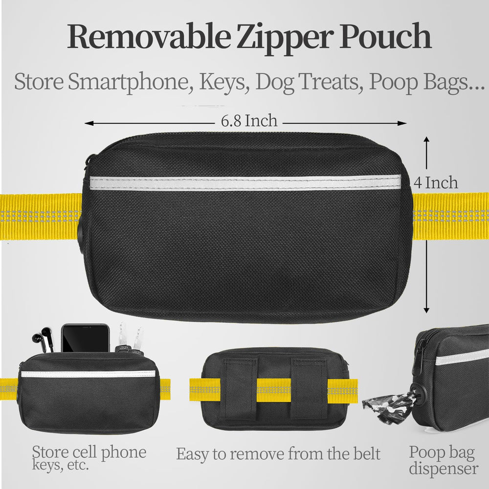 iYoShop removable zipper pouch showcased for secure storage during walks