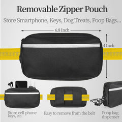 iYoShop removable zipper pouch showcased for secure storage during walks
