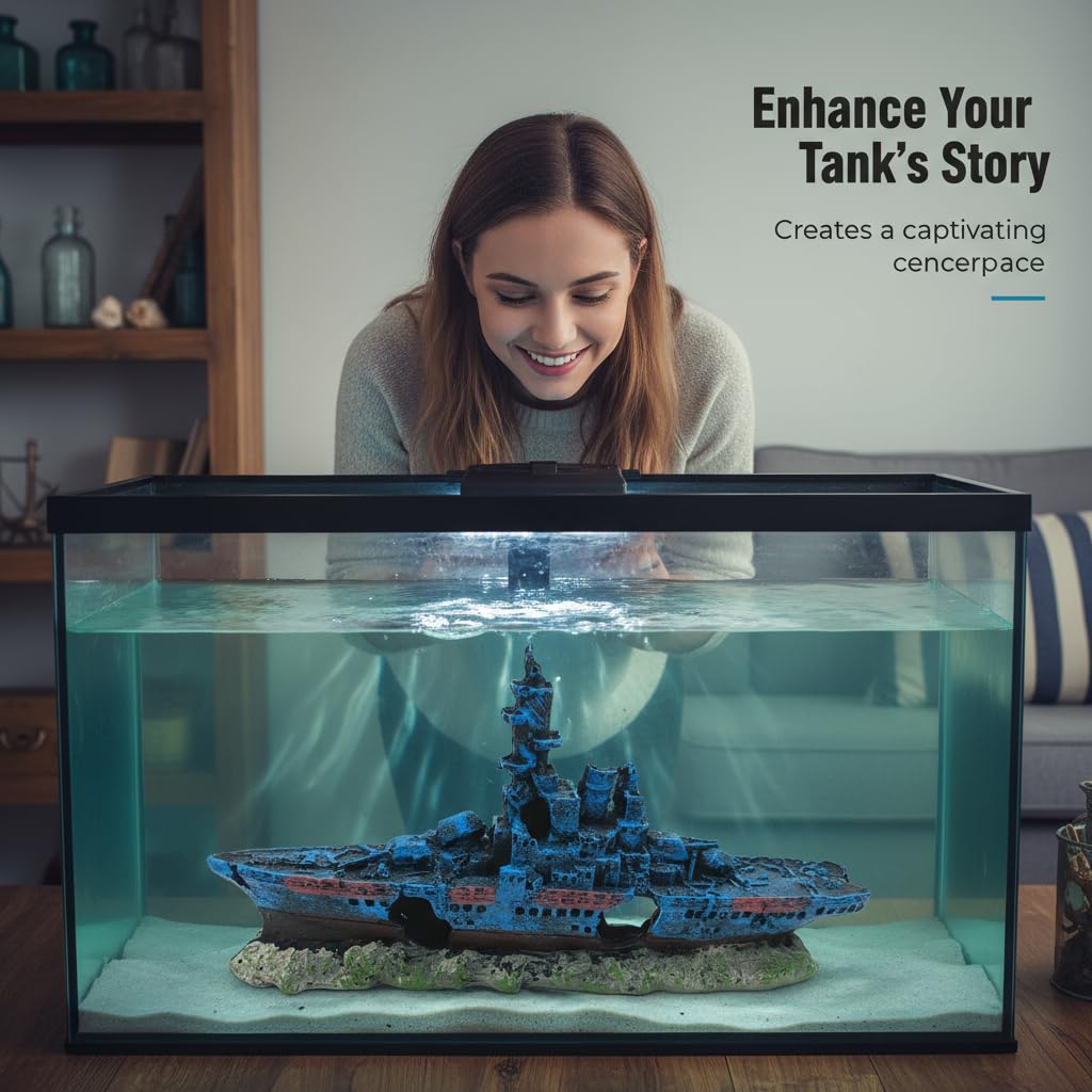 J-star eco-friendly materials shipwreck ornament supports sustainable aquariums