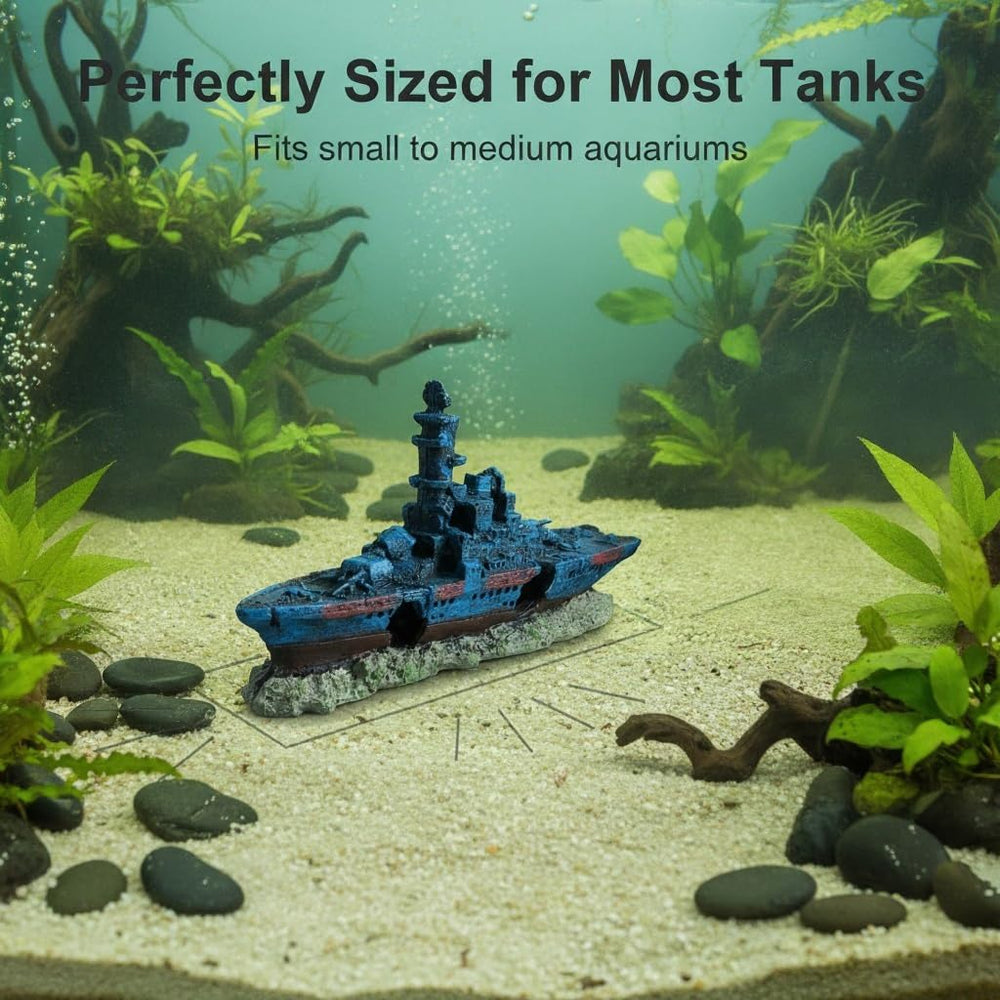 J-star shipwreck hiding cave offers shelter for small fish in the tank