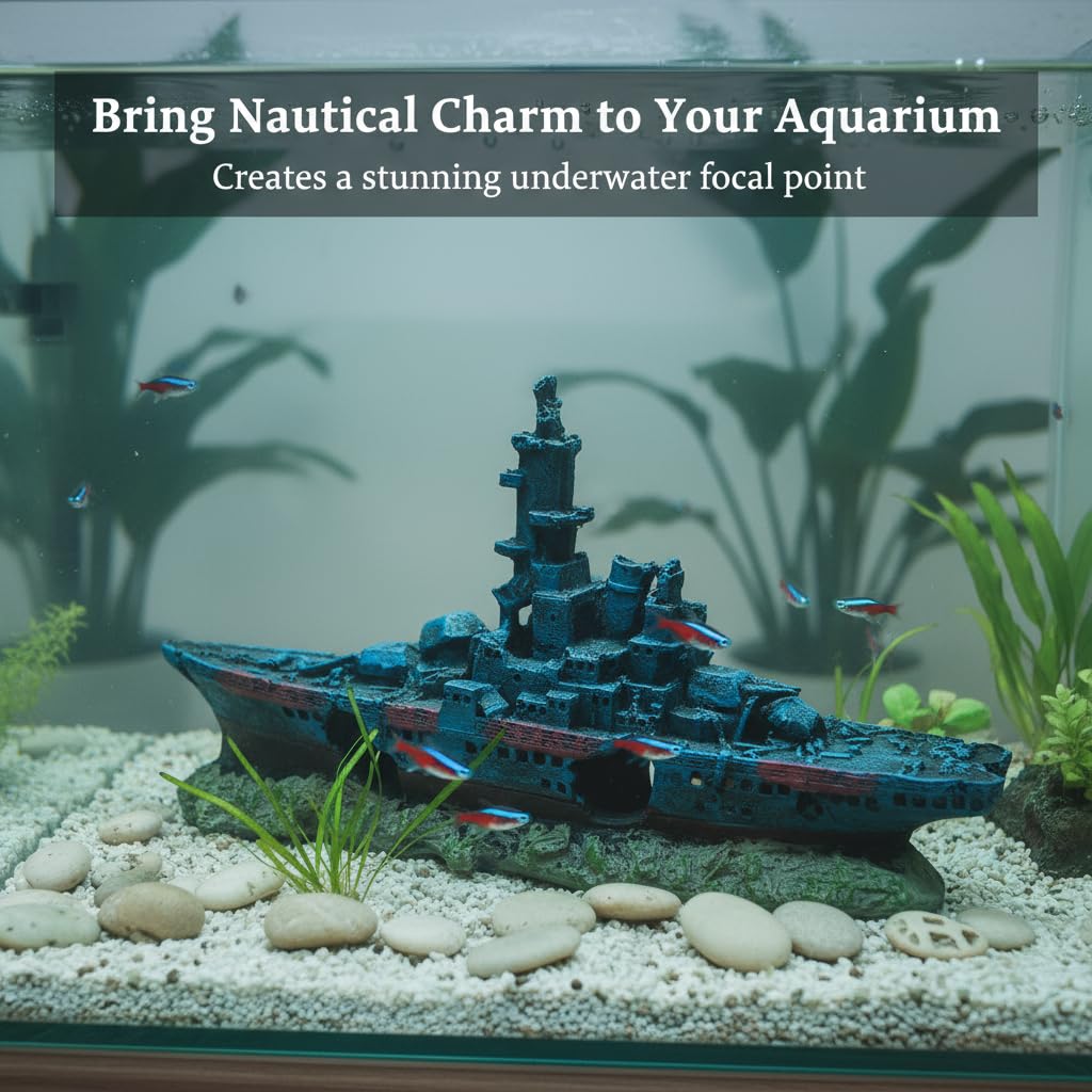 J-star shipwreck ornament side detail highlights textures for a realistic reef-town look