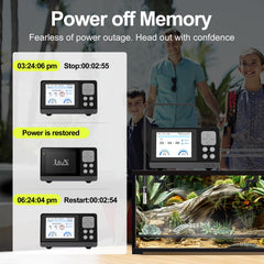 J&A Smart Reptile Mister power-off memory resumes operations after outages.