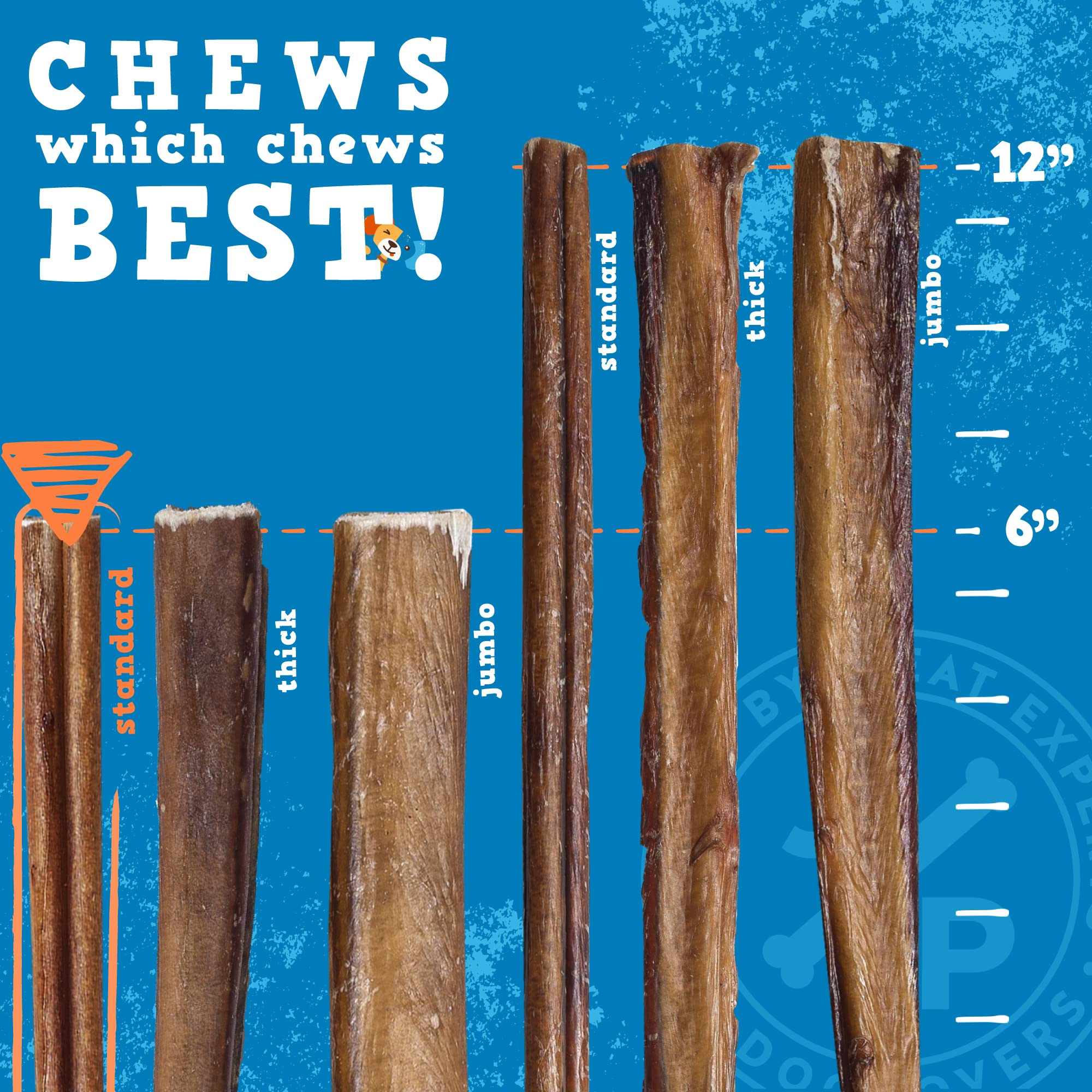 Jack&Pup odor-free bully sticks offer beef flavor with reduced odor for home use.