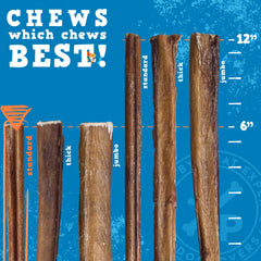 Jack&Pup odor-free bully sticks offer beef flavor with reduced odor for home use.