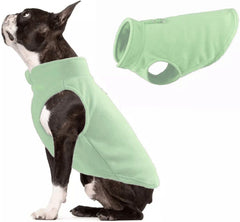 Jacko & Co fleece vest dog sweater mint green front view for cozy outdoor walks.