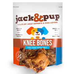 jackpup beef bones knee cap closeup shows long-lasting chew for large dogs.
