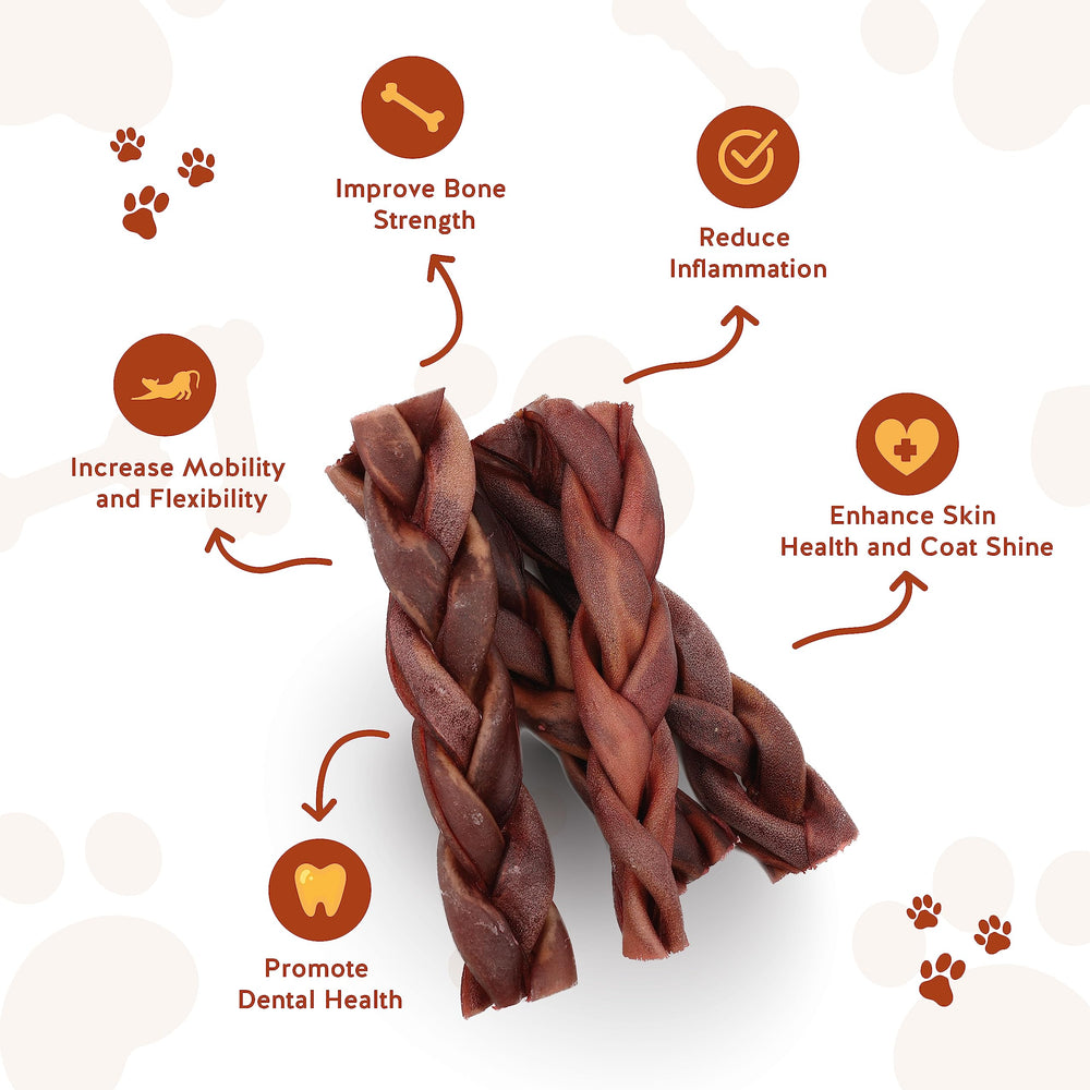 Jack&Pup collagen sticks texture close-up highlights durable chew surface for satisfying canine gnawing