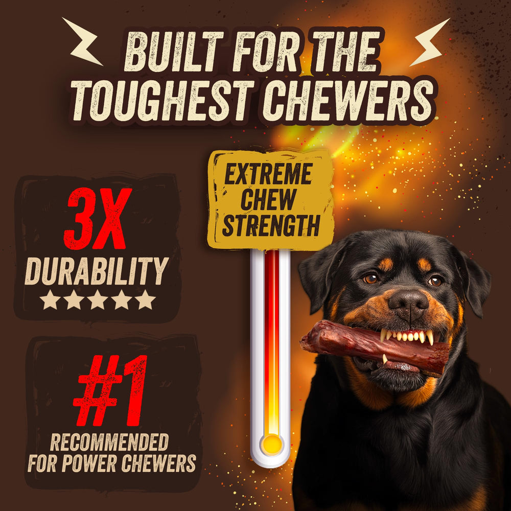 Jack&Pup dental-health chew action supports natural teeth cleaning.