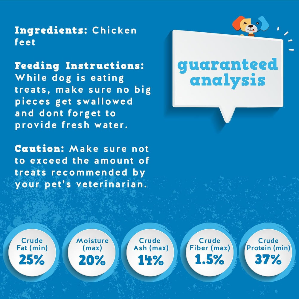 Jack&Pup chicken feet treats large-dog image demonstrates sturdy chew for large breeds