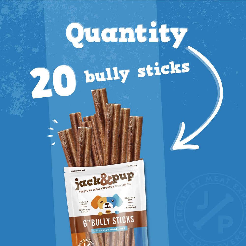 Jack&Pup grass-fed beef pizzle detail emphasizes single-ingredient, high-protein treat.