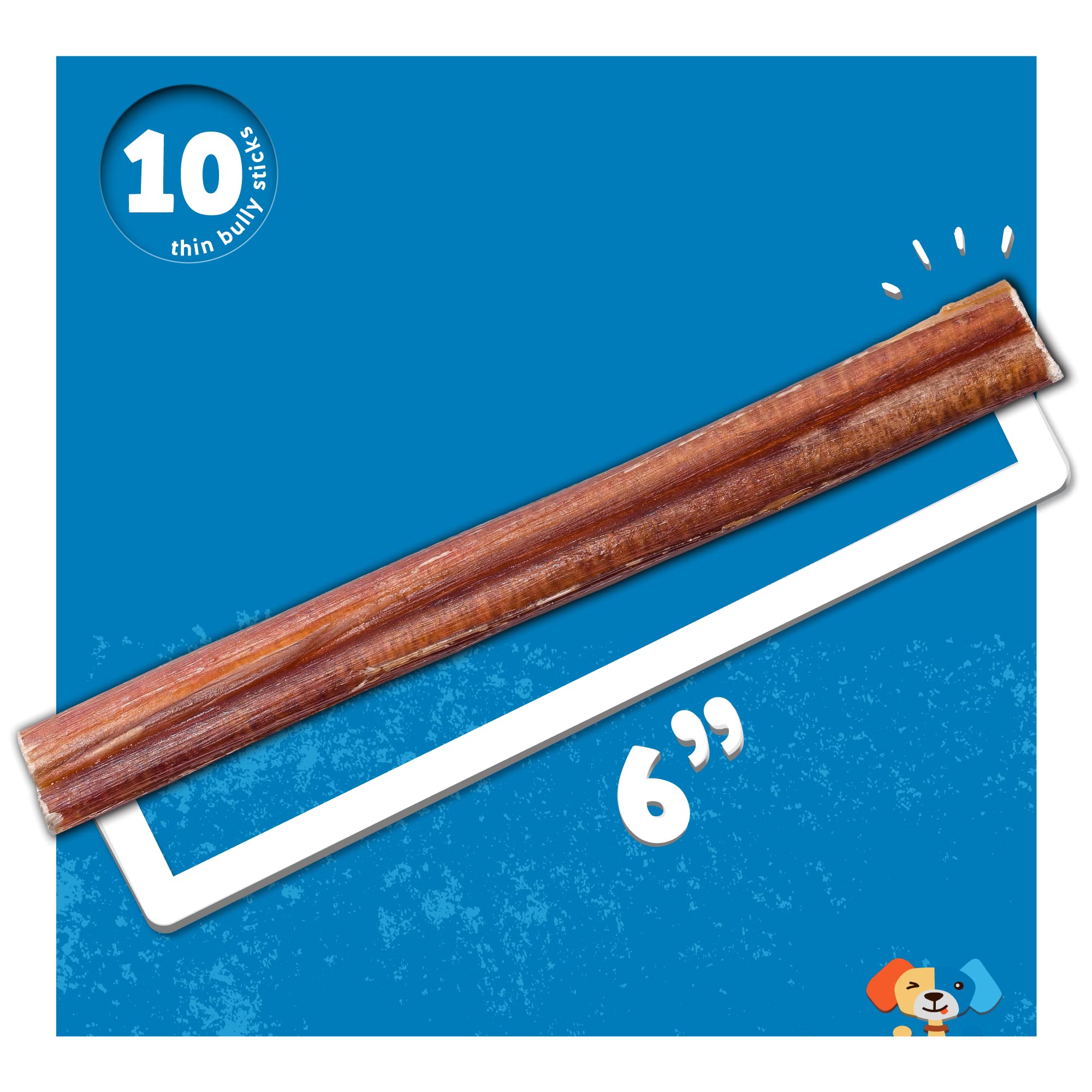 Jack&Pup bully sticks sourced from grass-fed cattle for cleaner taste.