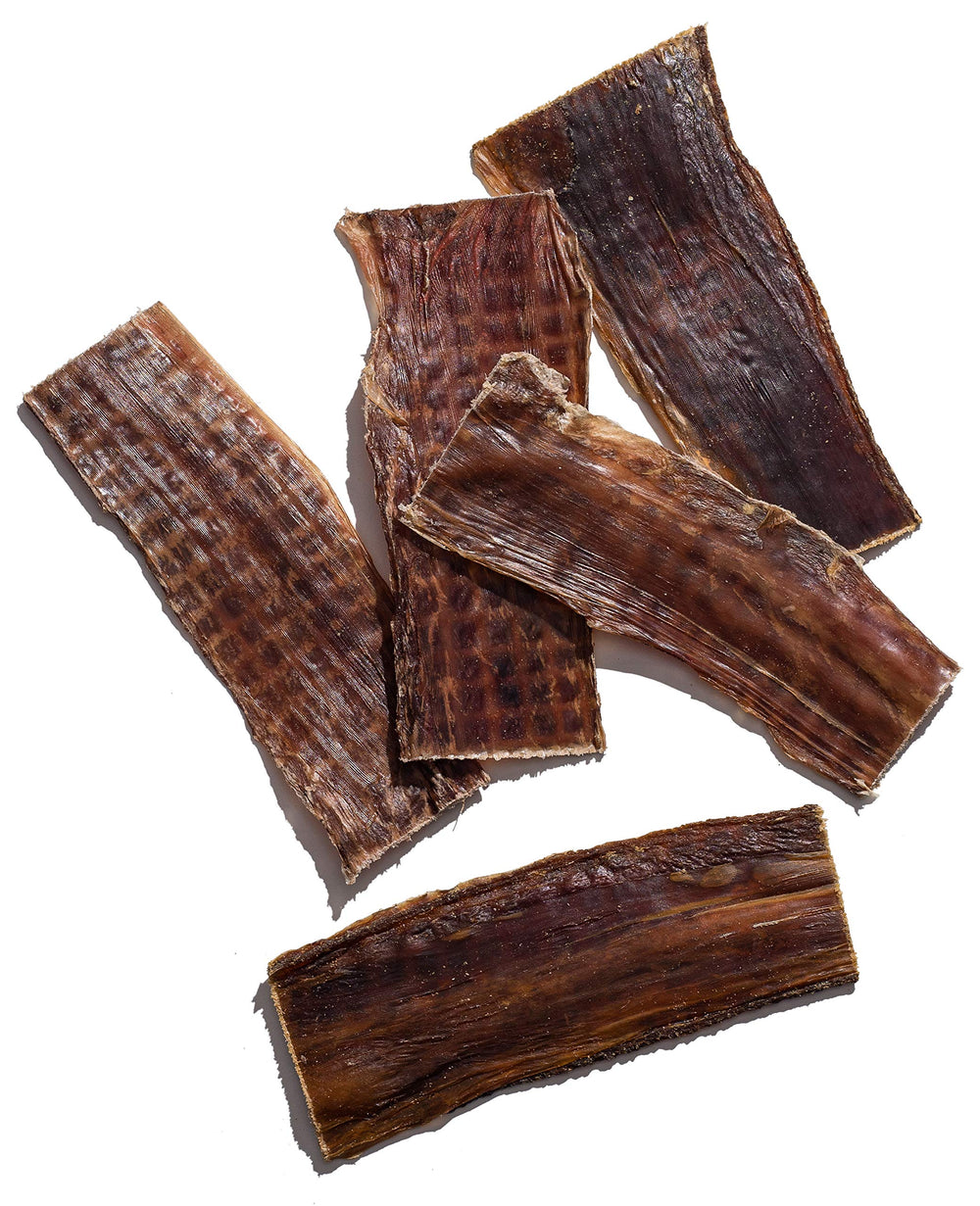 Jack&Pup gullet beef jerky close-up slices with natural beef texture