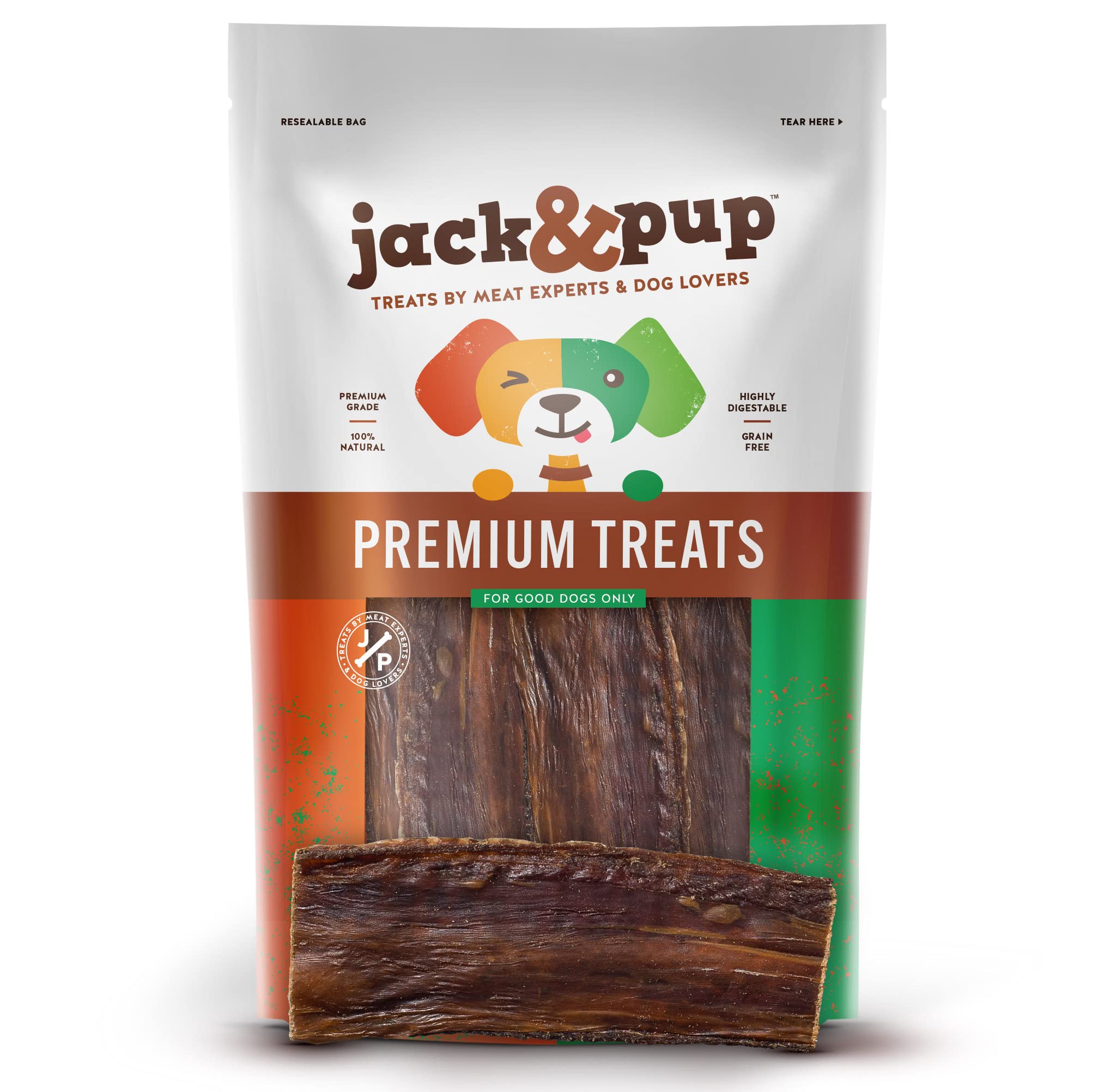 Jack&Pup gullet beef jerky in a bowl ready for snacks