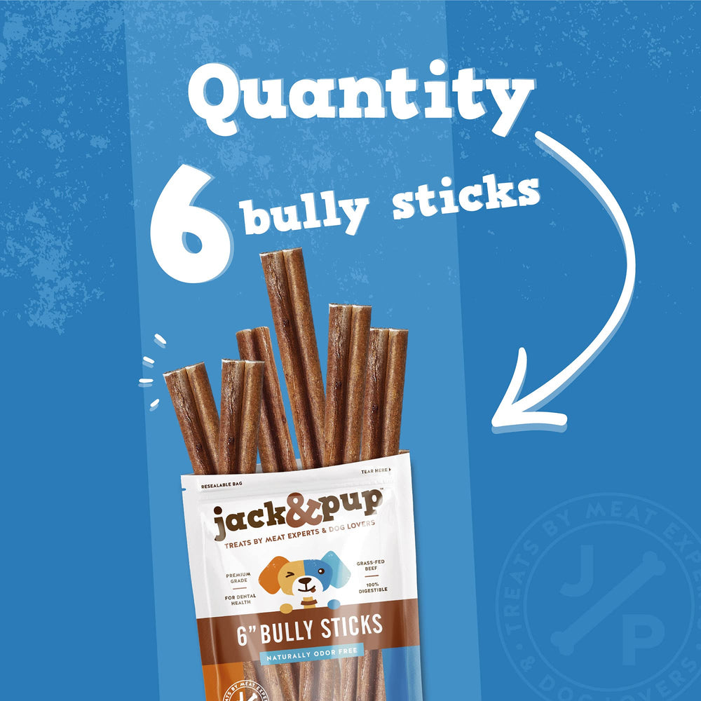 Jack&Pup odor-free bully sticks image—clean chew experience for dogs.