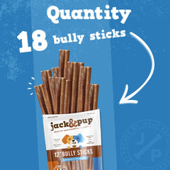 Jack&Pup rawhide-free beef bully sticks offer a safe, digestible chew with no odor.