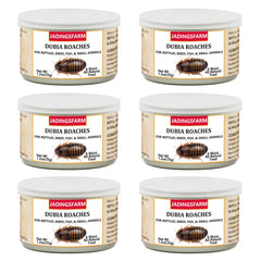 JADINGSFARM 6-pack Dubia roaches in can, convenient high-protein pet treats.