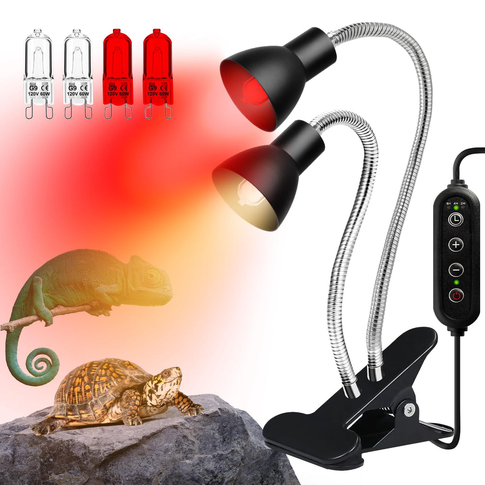 Jaenmsa heat lamp 360° gooseneck provides flexible basking positioning for reptiles.