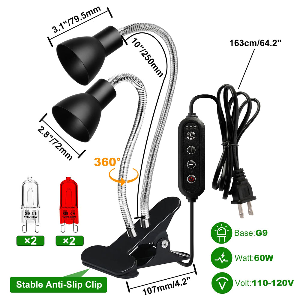 Jaenmsa heat lamp timer-dimming helps tailor schedule and intensity for pets.