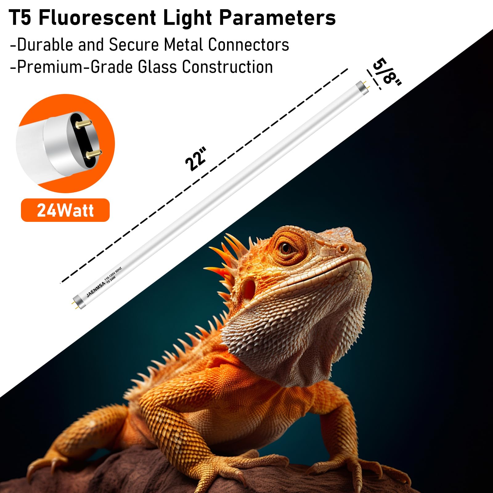 Jaenmsa wide-coverage UVB light 22in mimics natural sunlight for even exposure.