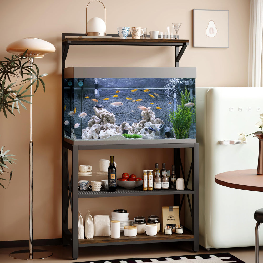 JAHOMET four-shelf design keeps aquarium accessories organized and within reach