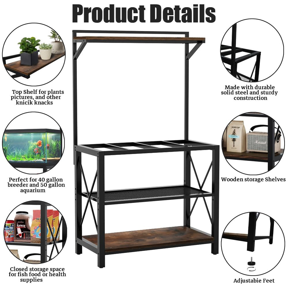JAHOMET open-design stand allows easy tank access for cleaning and water changes